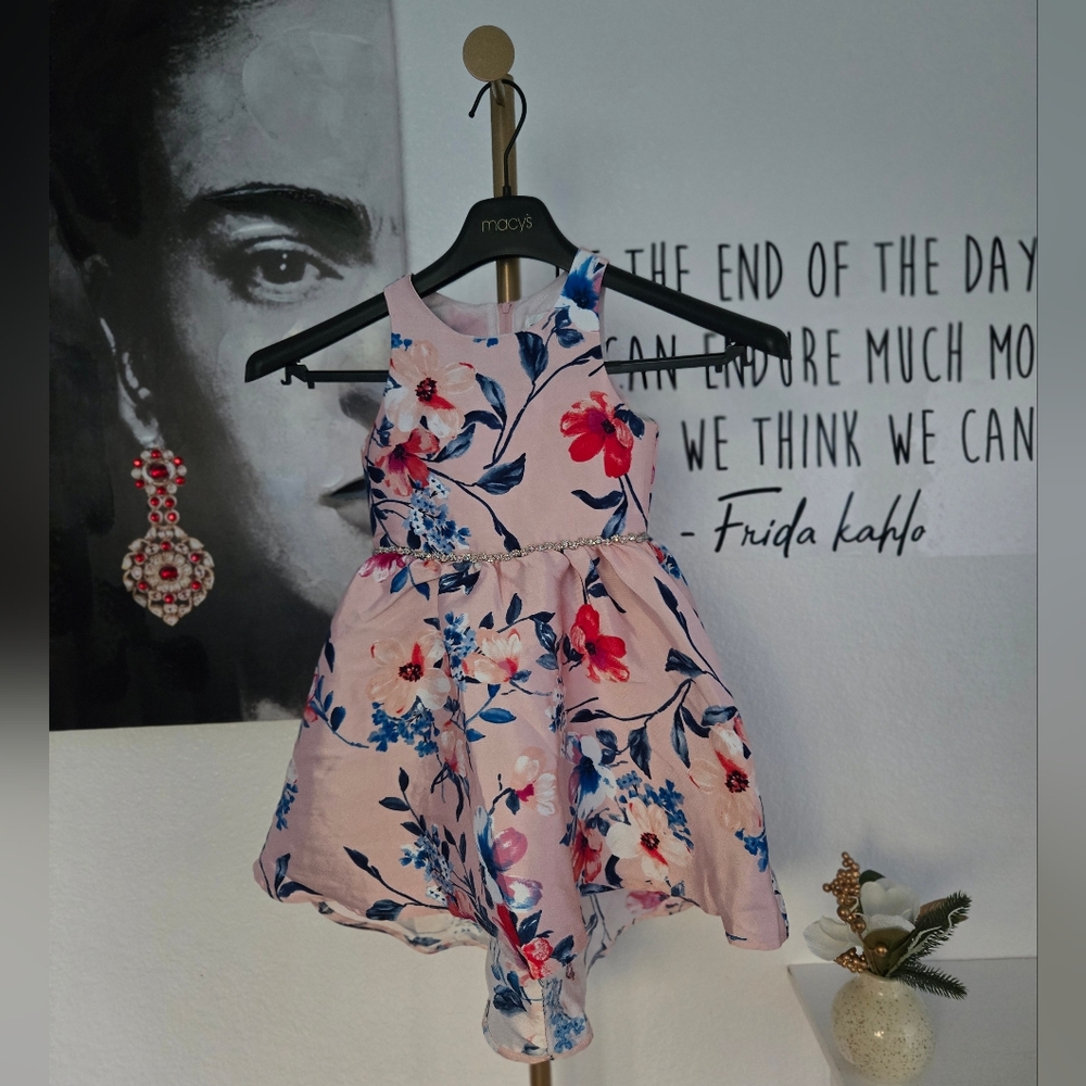 Rare Editions Girls Kids Floral Pink Kids Dress Size 5